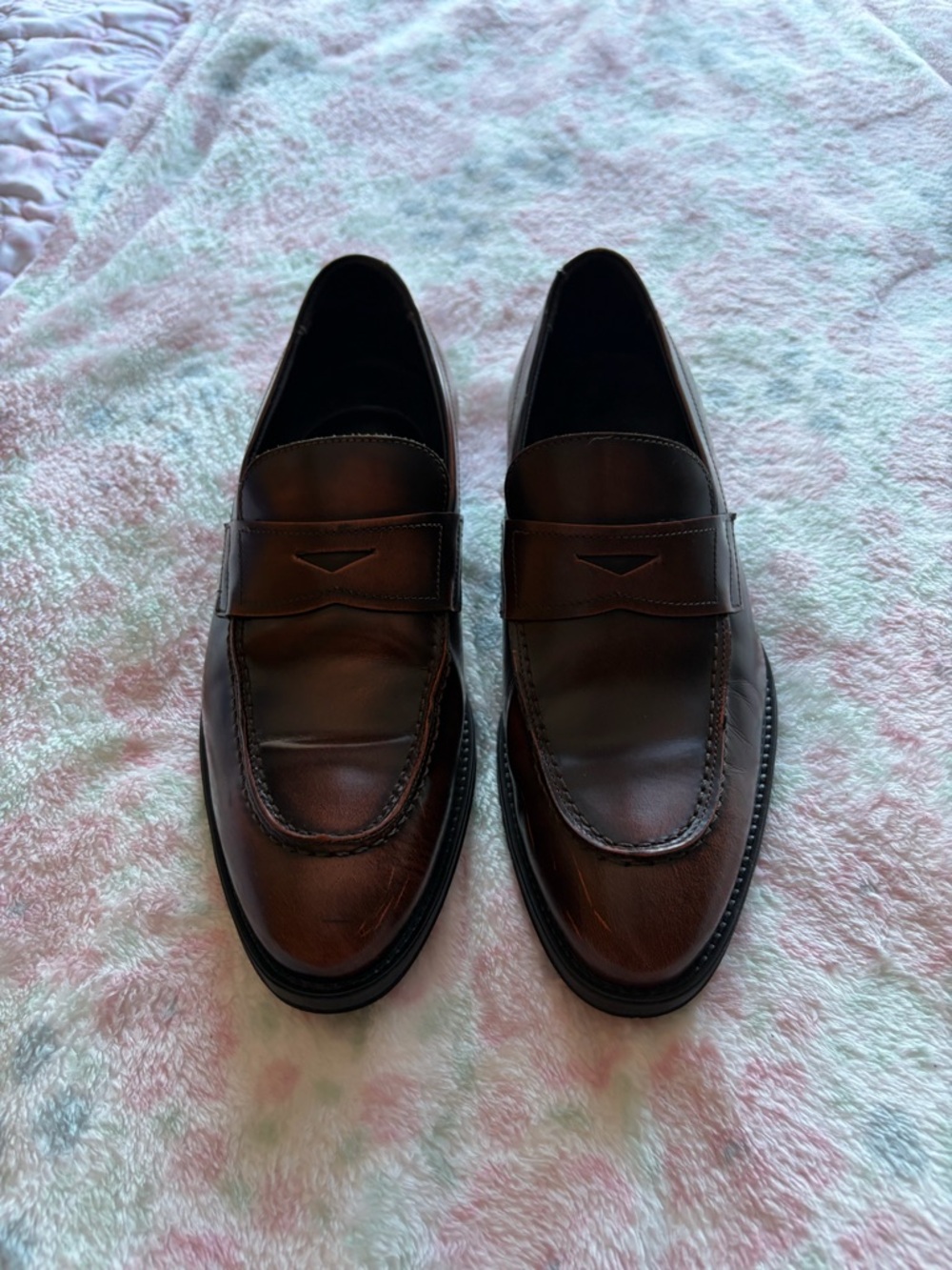 Men's Classic Brown Leather Penny Loafers